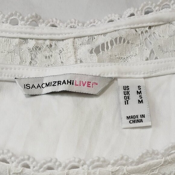 Isaac Mizrahi Live! White Floral Lace Loft Petite Sleeveless Tank Top Blouse S/M - Picture 7 of 12